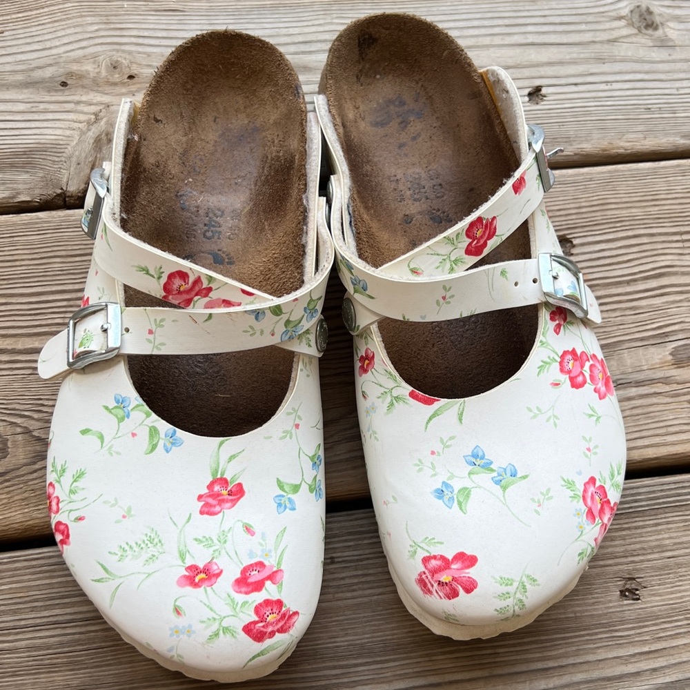 Birkenstock Birki’s Flower Blooming Paisley Clogs Sz 245 US 7